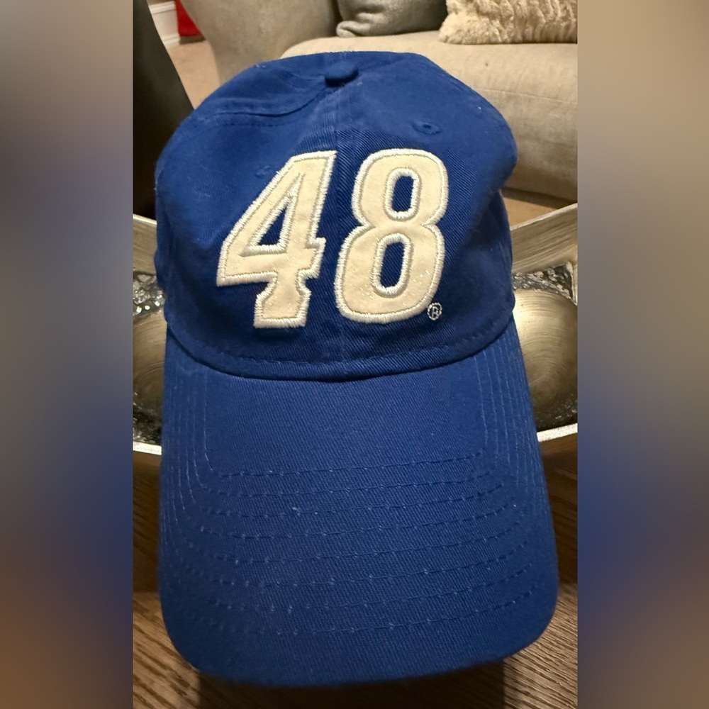 Nascar Blue Cap with White Embroidery